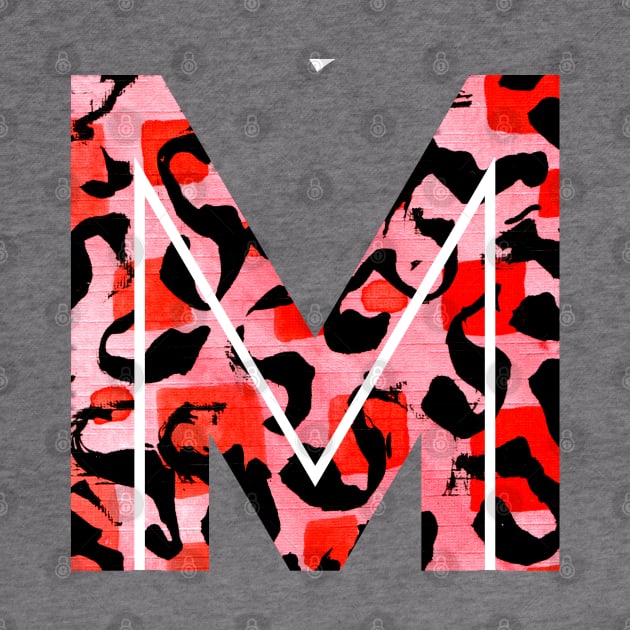 Abstract Letter M Watercolour Leopard Print Alphabet by Squeeb Creative